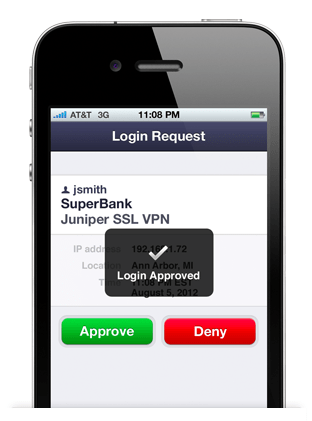 Phone showing that the Login is approved