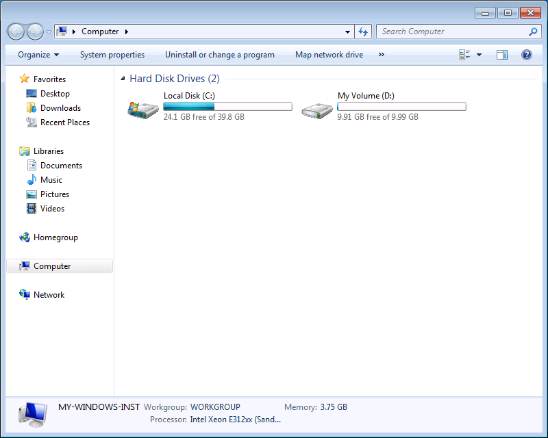 in Computer window, you can see the volume formatted as another drive