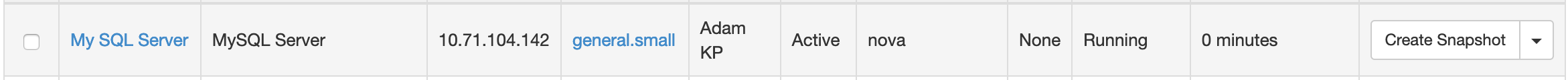 example of entry for MySQL Server instance