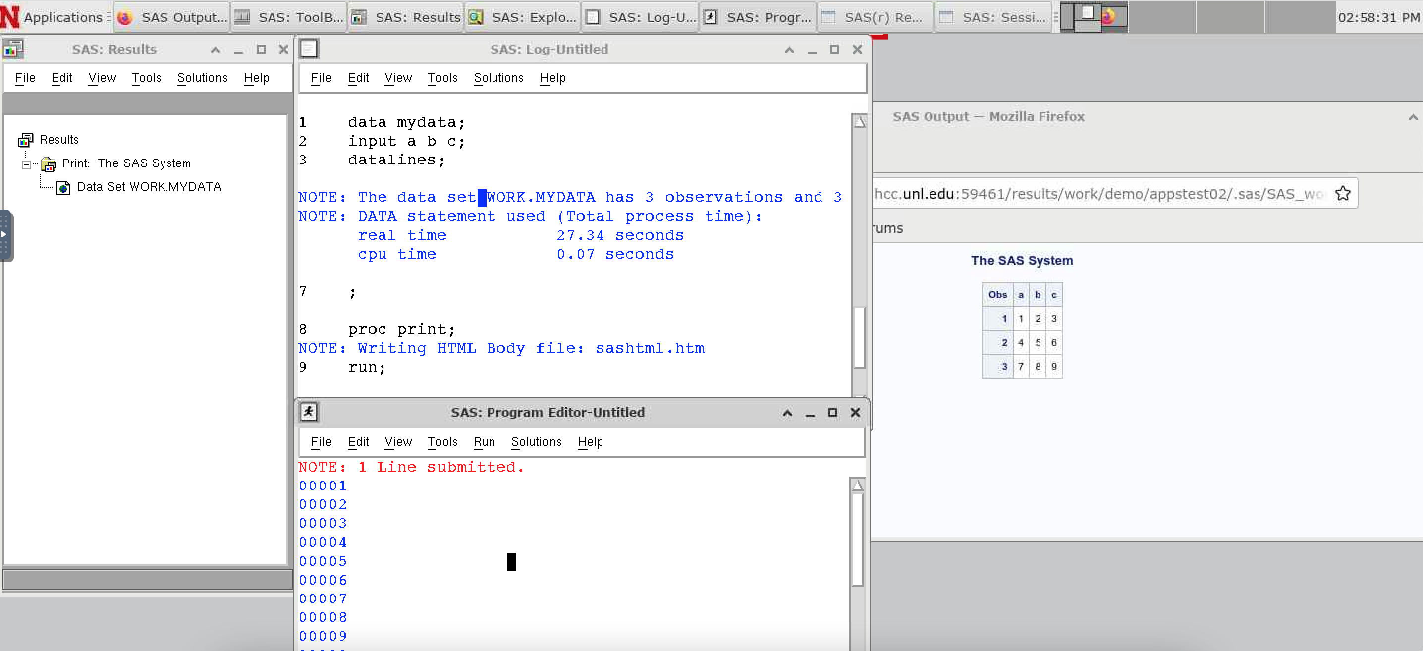 SAS scripts in the browser