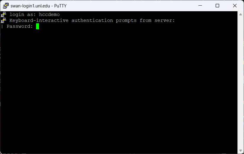 PuTTY prompting for password