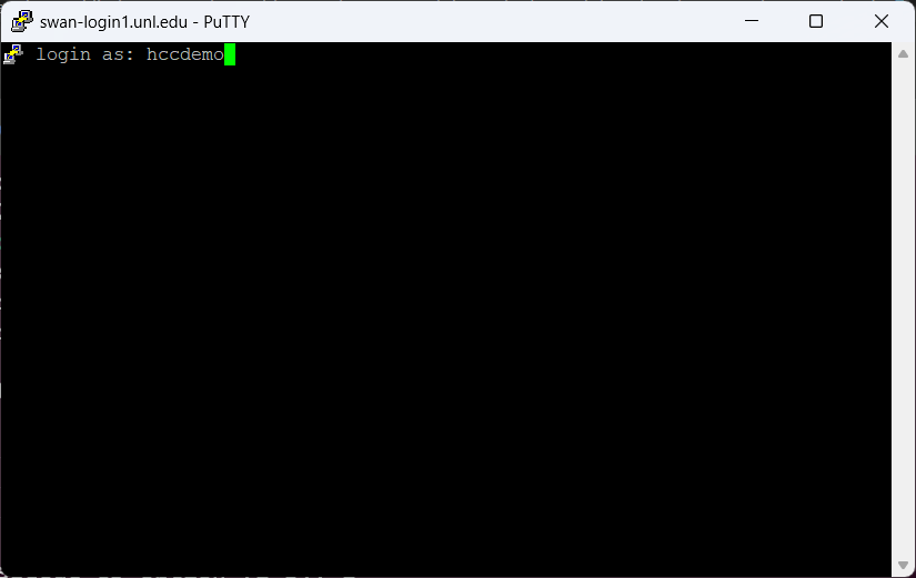 PuTTY terminal with login
