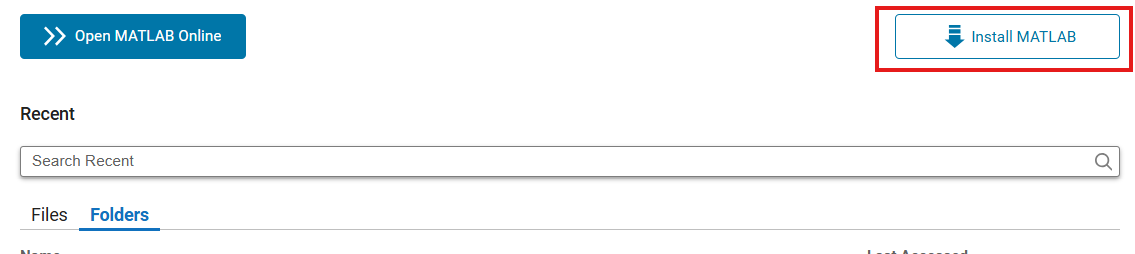 Screenshot of MathWorks sign in page