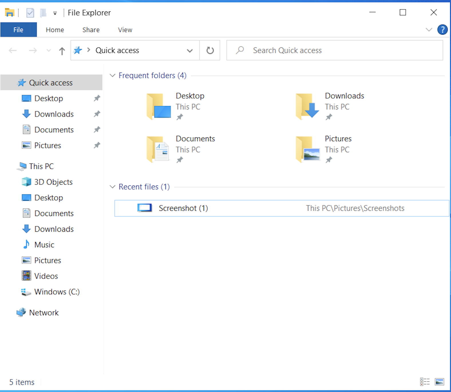 File Explorer opened