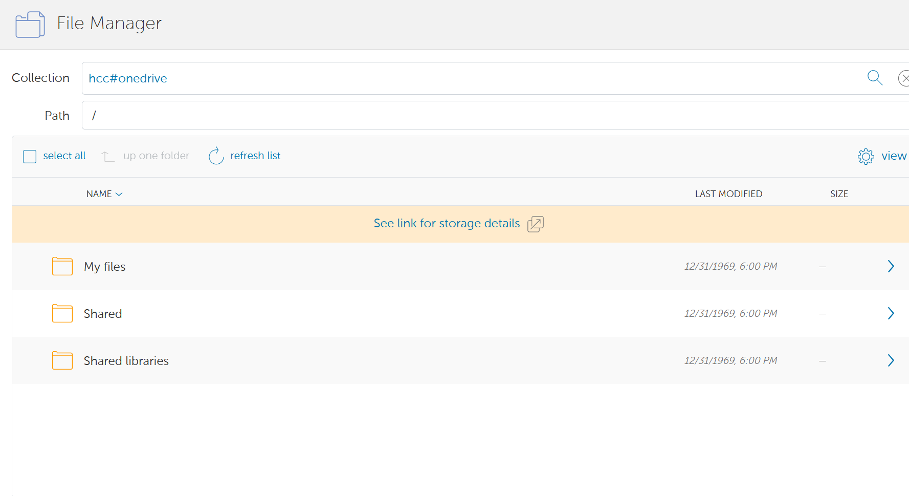 Globus File Manager with folders
