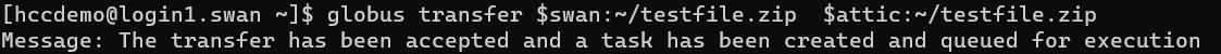 command to transfer files on the remote endpoint