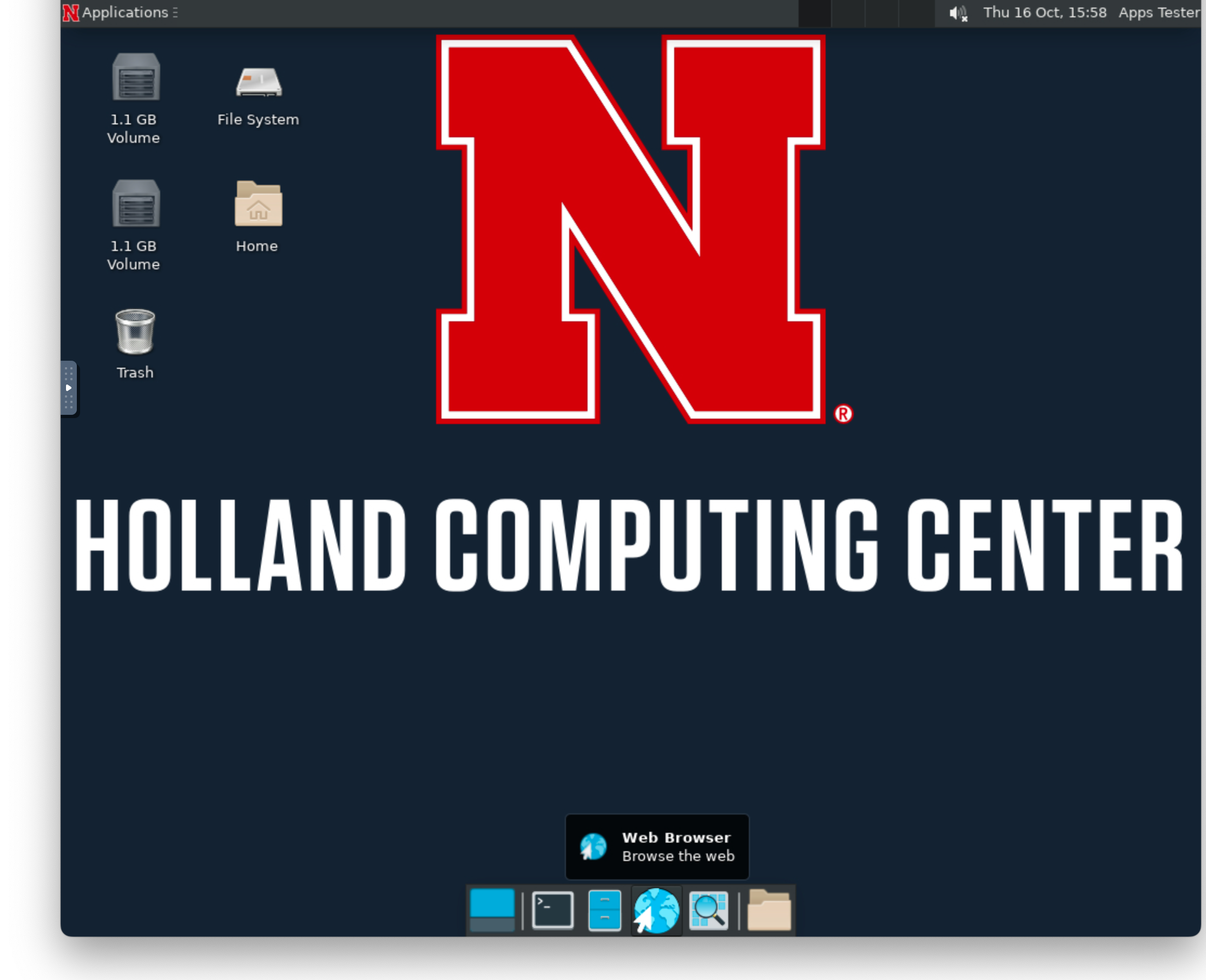 Desktop with Web Browser selected