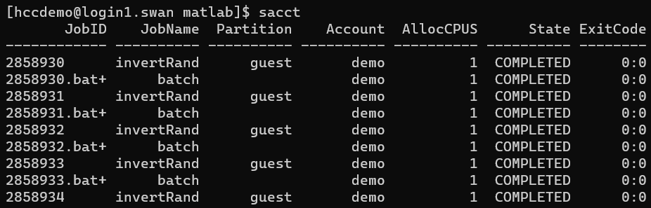 terminal view of all jobs from a certain user